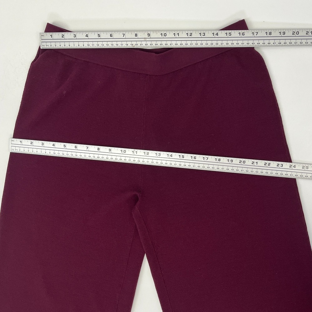 Ann Taylor Thick Knit Crop Pants Maroon Merlot Pull On - Picture 6 of 12